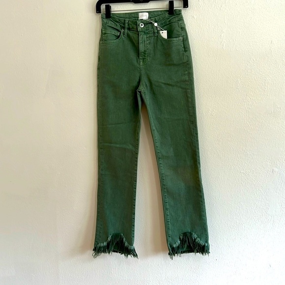 Jonathan Simkhai  Green RiverJeans High Rise Straight Leg Organic Cotton   24 - Picture 1 of 8